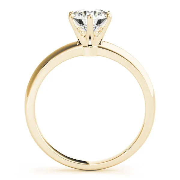 14K Yellow Gold Round Brilliant Six Prong Diamond Solitaire Engagement Ring (1ct)