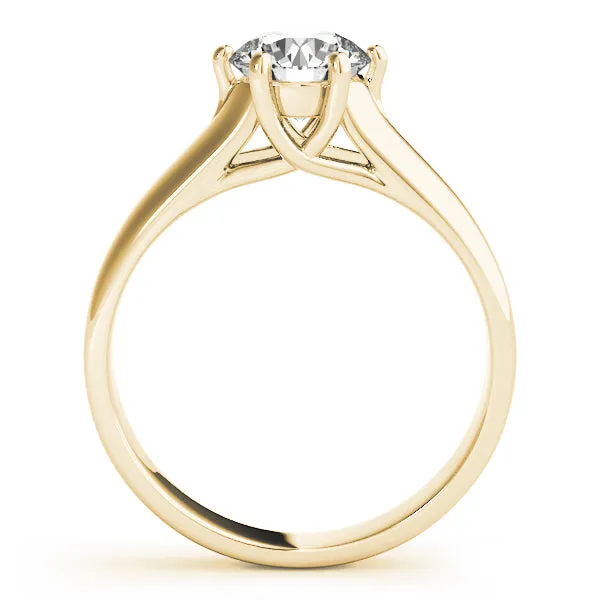 14K Yellow Gold Round Brilliant Six Prong Trellis Diamond Engagement Ring (1ct)