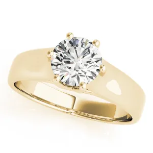 14K Yellow Gold Round Brilliant Six Prong Trellis Diamond Engagement Ring (1ct)