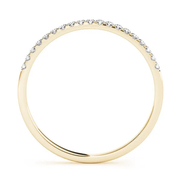 14K Yellow Gold Round Diamond Petite Pave Wedding Ring (.12ctw)
