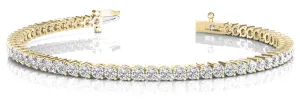 14K Yellow Gold Shared Prong Diamond Tennis Bracelet (1ctw)