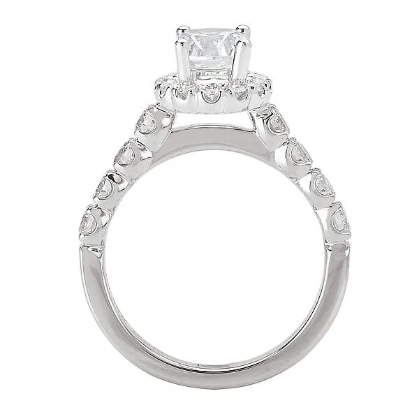 14kt White Gold Halo Semi-Mount Diamond Ring