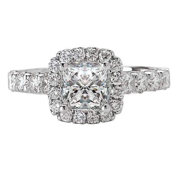 14kt White Gold Halo Semi-Mount Diamond Ring