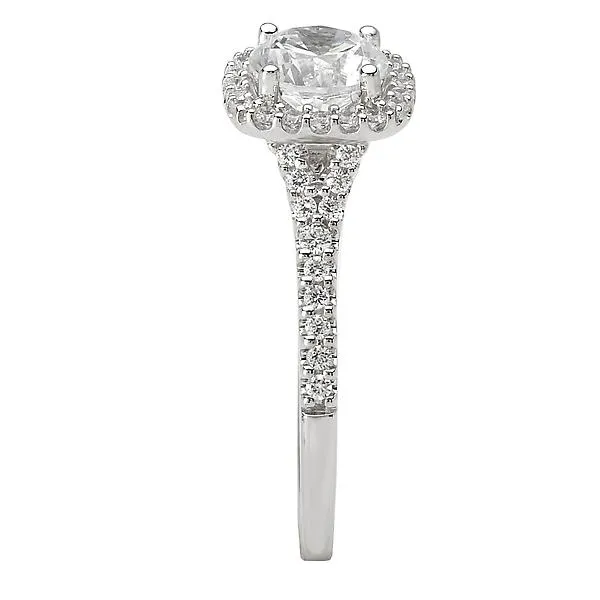 14kt White Gold Halo Semi-Mount Diamond Ring