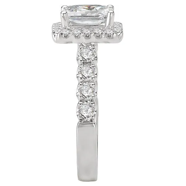 14kt White Gold Halo Semi-mount Diamond Ring