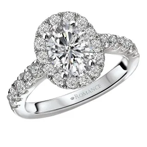 14kt White Gold Halo Semi-Mount Diamond Ring