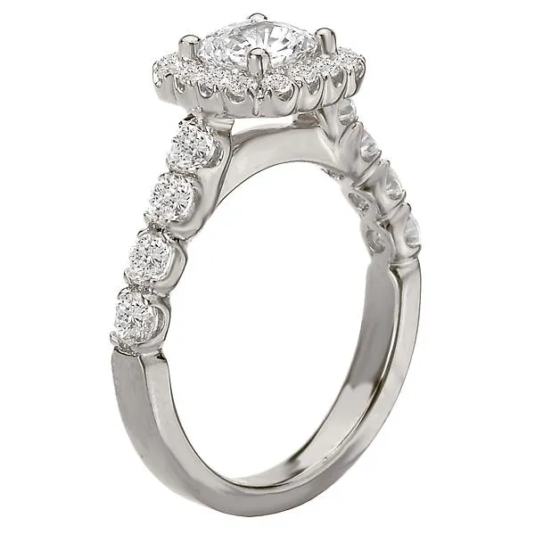 14kt White Gold Halo Semi-Mount Diamond Ring