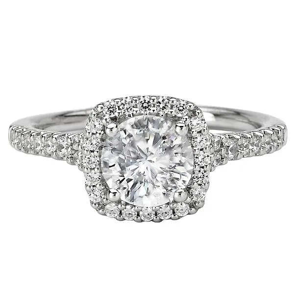 14kt White Gold Halo Semi-Mount Diamond Ring