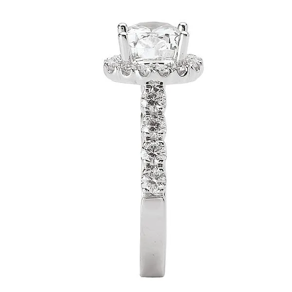 14kt White Gold Halo Semi-Mount Diamond Ring