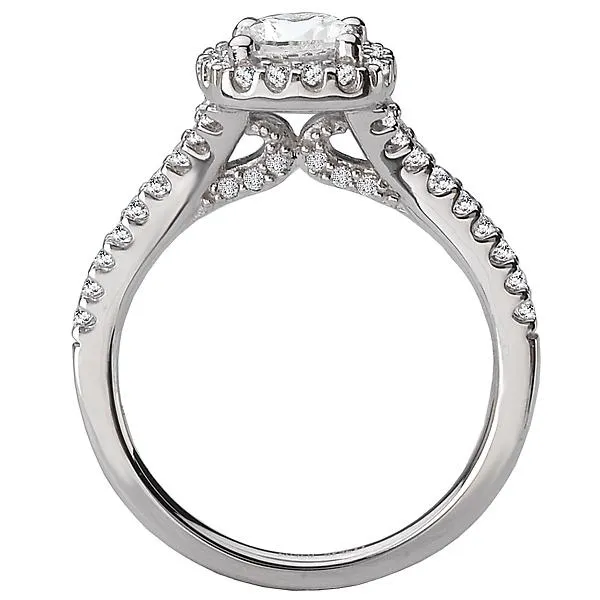14kt White Gold Halo Semi-Mount Diamond Ring