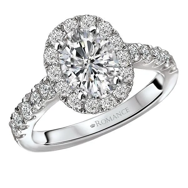 14kt White Gold Halo Semi-Mount Diamond Ring