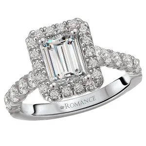 14kt White Gold Halo Semi-mount Diamond Ring