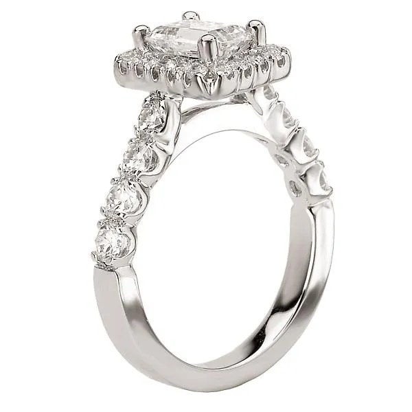 14kt White Gold Halo Semi-mount Diamond Ring