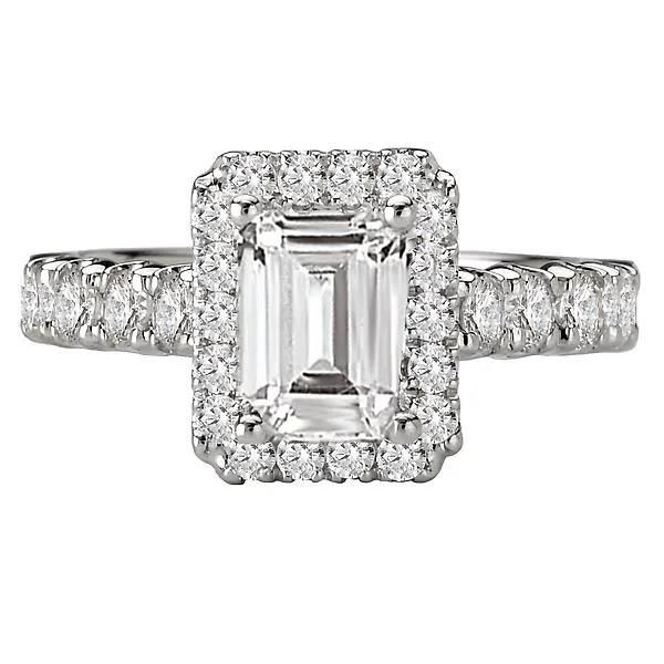 14kt White Gold Halo Semi-mount Diamond Ring
