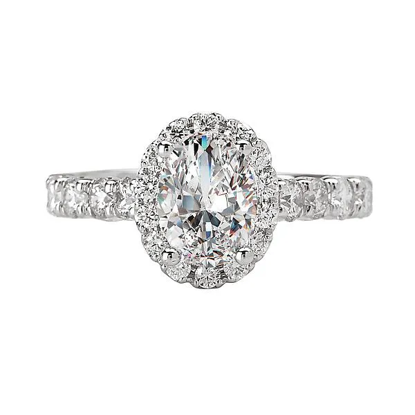 14kt White Gold Halo Semi-Mount Diamond Ring