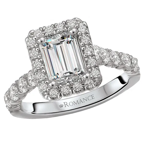 14kt White Gold Halo Semi-mount Diamond Ring