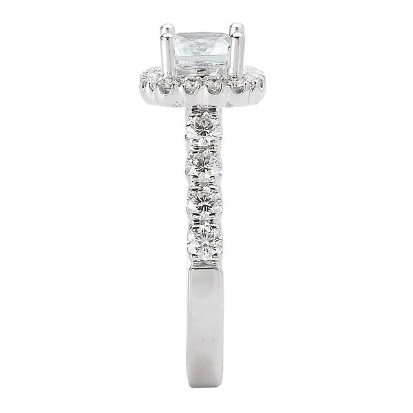 14kt White Gold Halo Semi-Mount Diamond Ring
