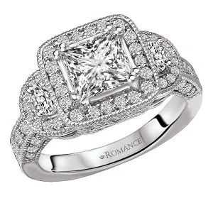 14kt White Gold Semi-Mount Diamond Ring