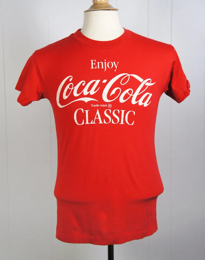 1980's Enjoy Coca-Cola Classic T-Shirt - Size S