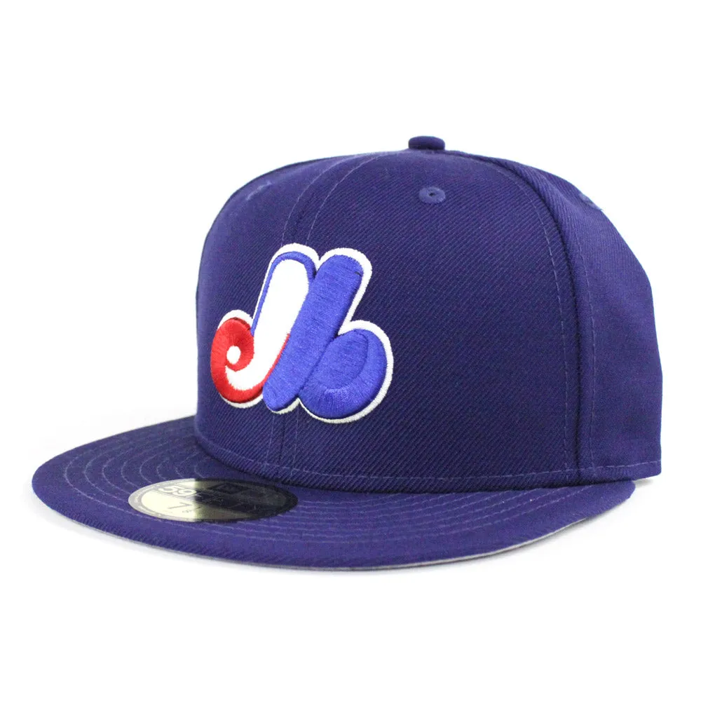 1999 2004 Montreal Expos New Era Fitted 59Fifty Hat (Blue Gray Under Brim)