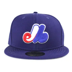 1999 2004 Montreal Expos New Era Fitted 59Fifty Hat (Blue Gray Under Brim)