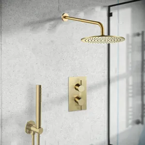 2 Outlet Thermostatic Concealed Shower Set – Brushed Brass