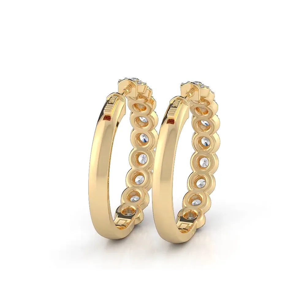 3.50 ctw. Halo Round Diamond Hoop Earrings