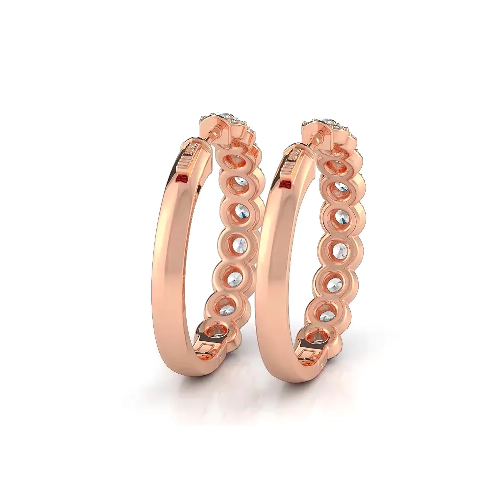 3.50 ctw. Halo Round Diamond Hoop Earrings