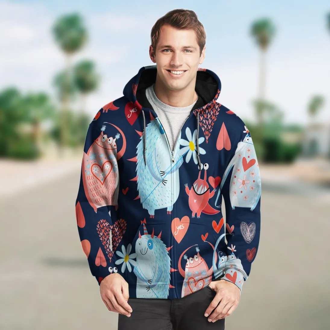 3D Zip Hoodie