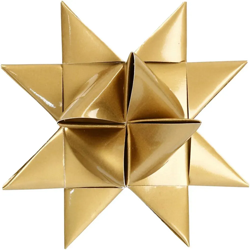 40 x Vivi Gade Gold With Glitter Lacquered Surface Paper Star Strips Crafts