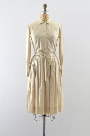 50's Light Beige Shirtdress