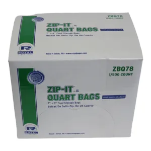 7" X 8" FOOD STORAGE BAGS ZIP IT QUART 500CT