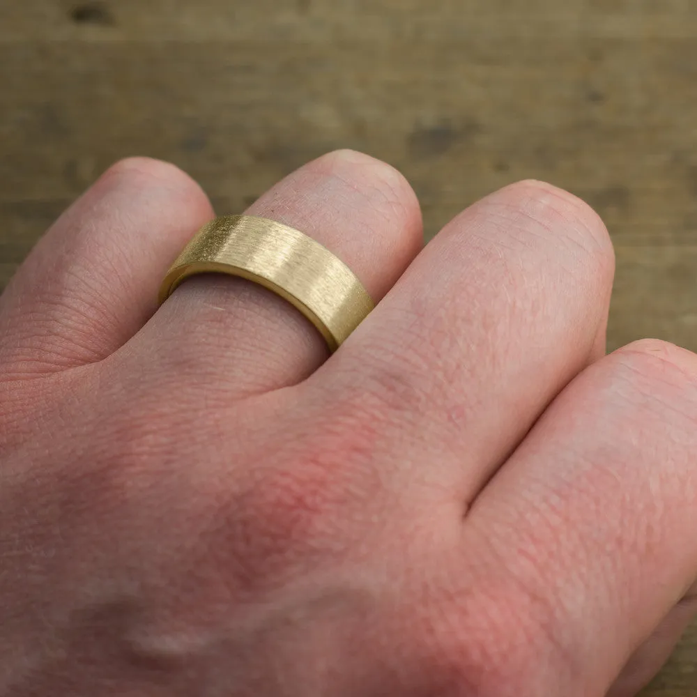 8mm 14k Yellow Gold Men's Wedding Band, Matte Finish