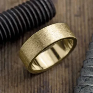 8mm 14k Yellow Gold Men's Wedding Band, Matte Finish