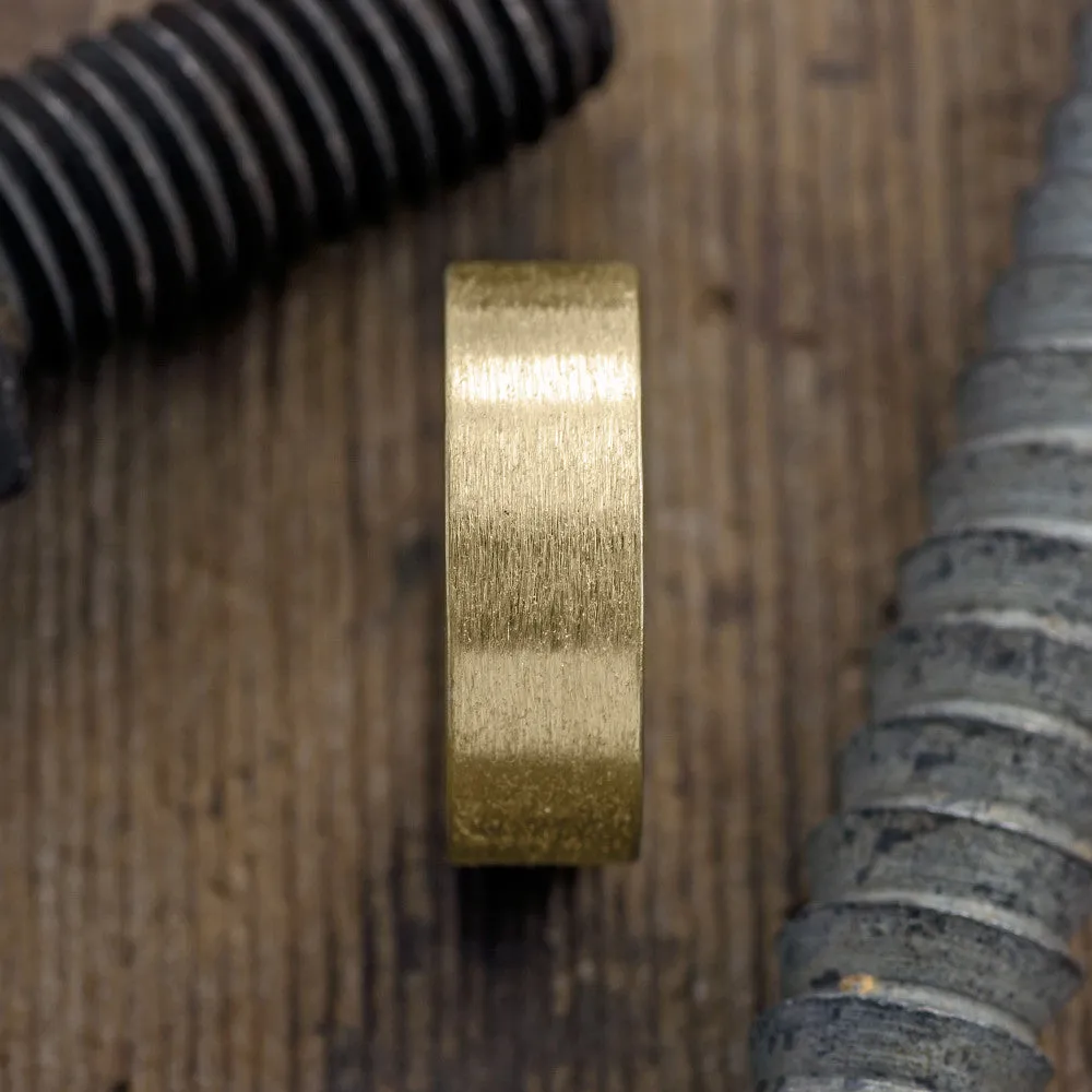 8mm 14k Yellow Gold Men's Wedding Band, Matte Finish