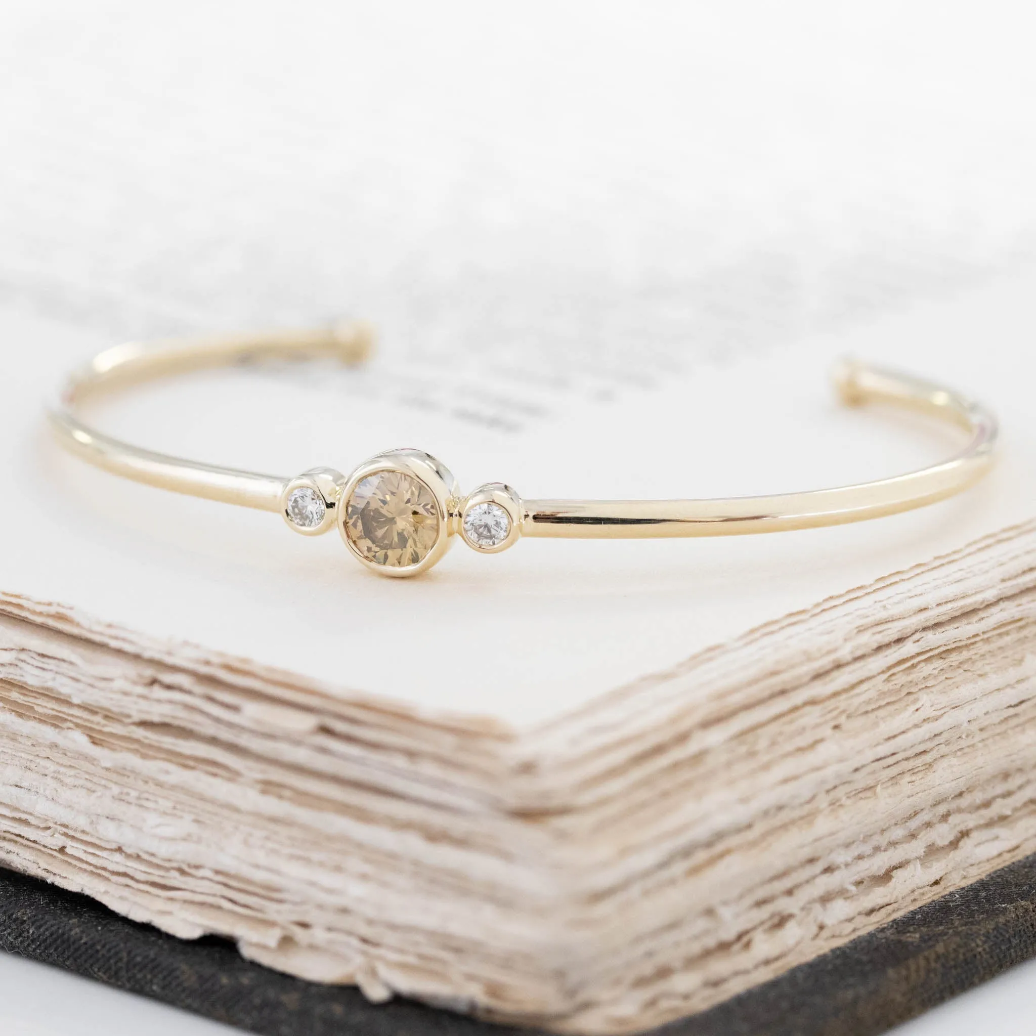 .98ct Fancy Round Brilliant Cut Diamond Bangle, GIA
