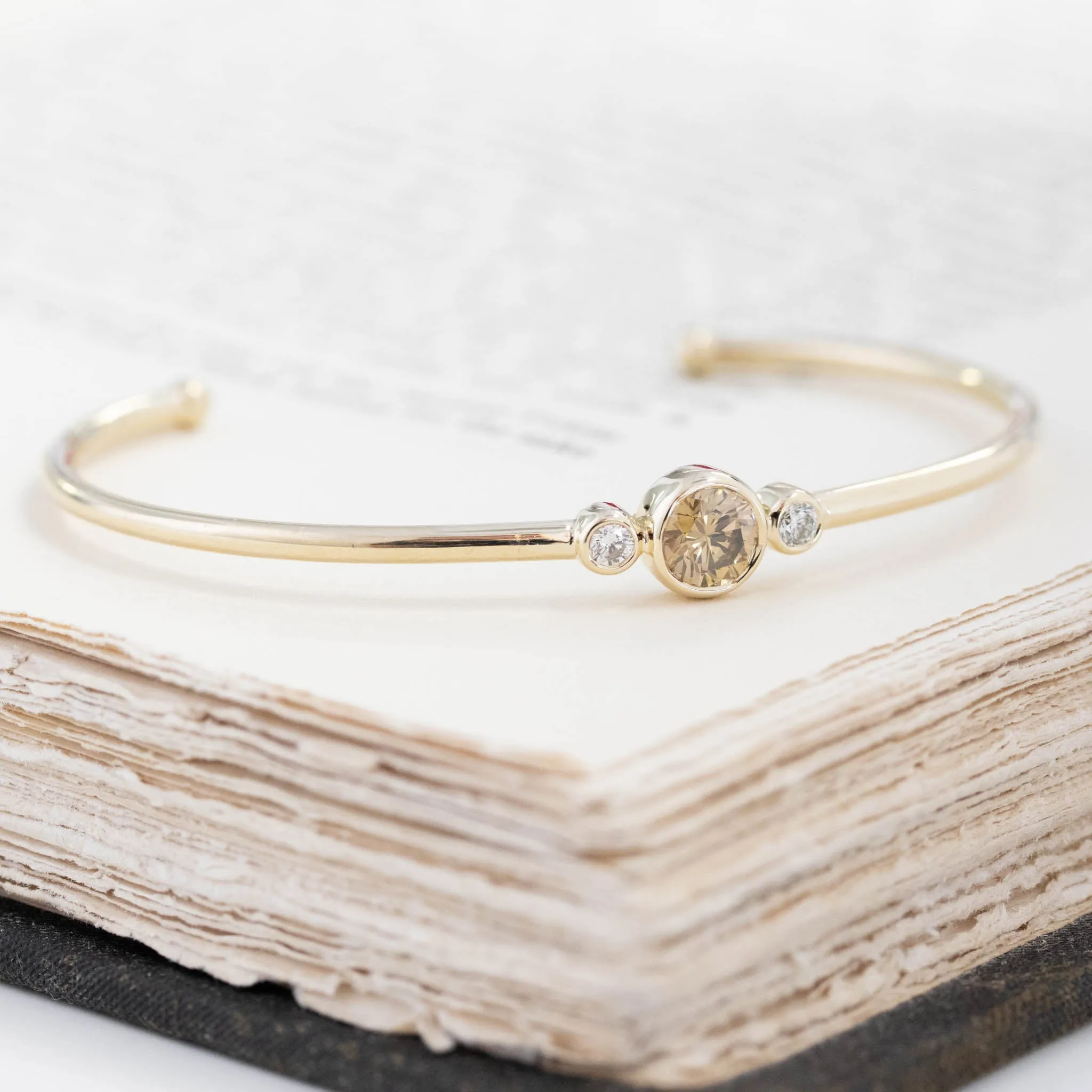 .98ct Fancy Round Brilliant Cut Diamond Bangle, GIA