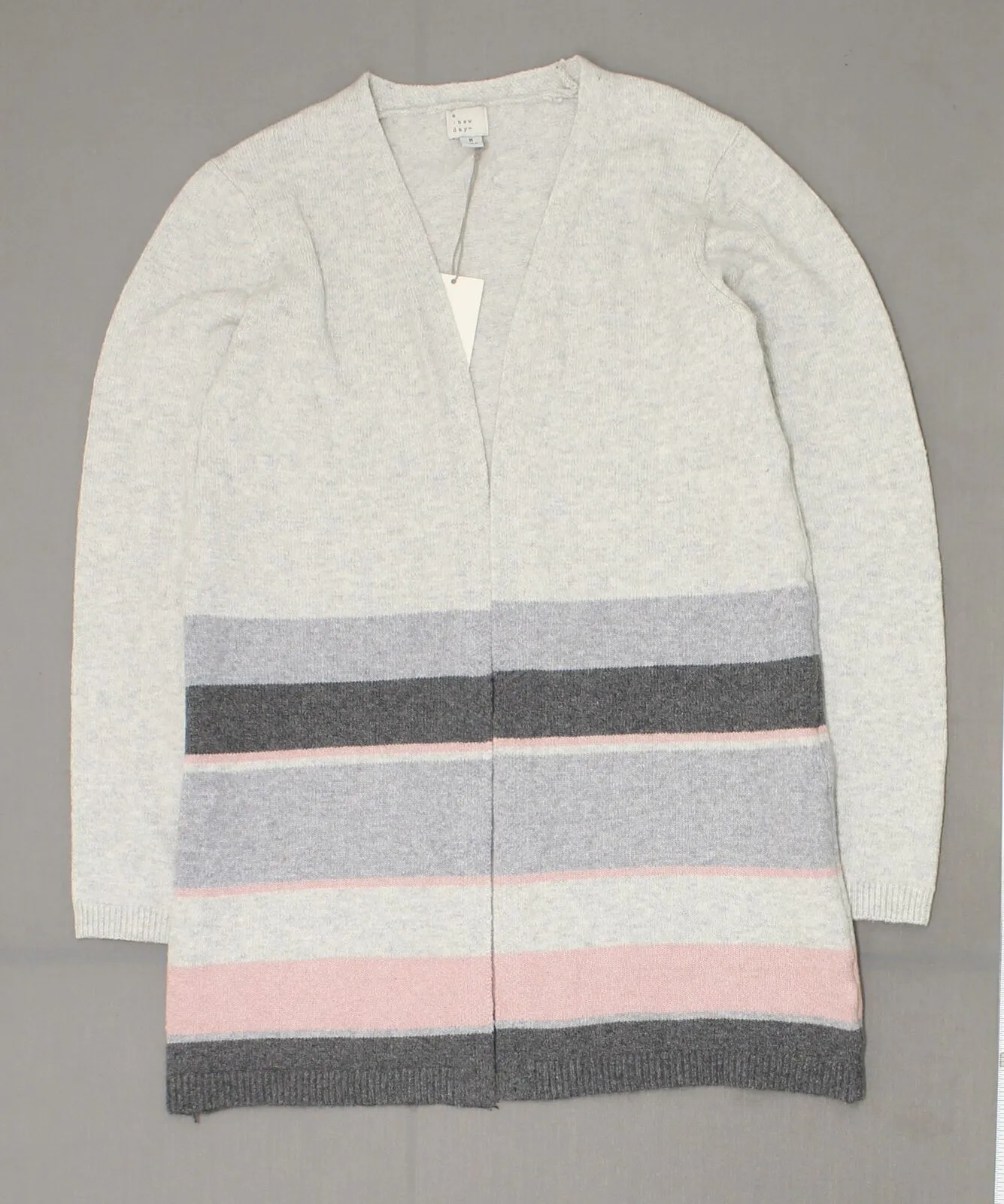 A New Day Women's Striped Long Sleeve Colorblock Open Cardigan