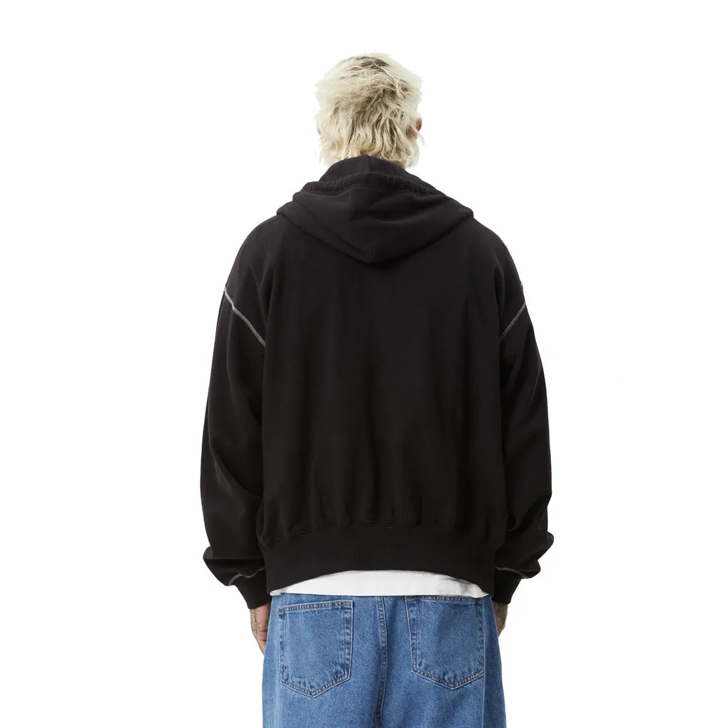AFENDS BURNER ZIP HOOD - BLACK