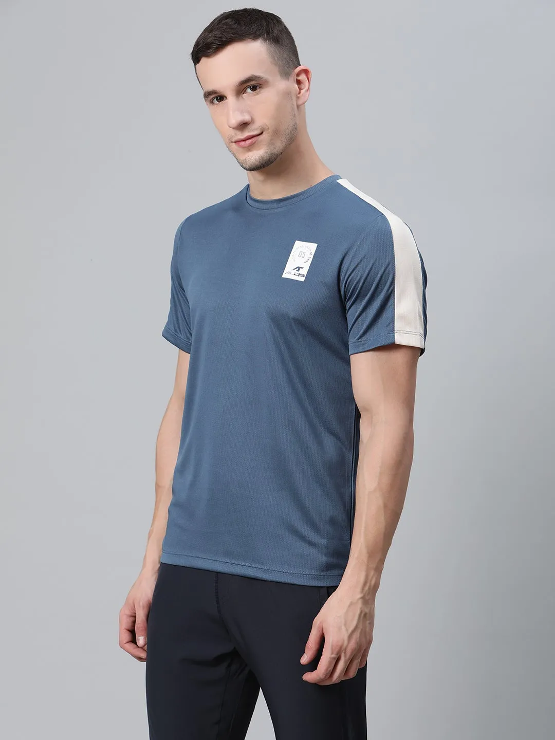 Alcis Men Color Block Blue Crew