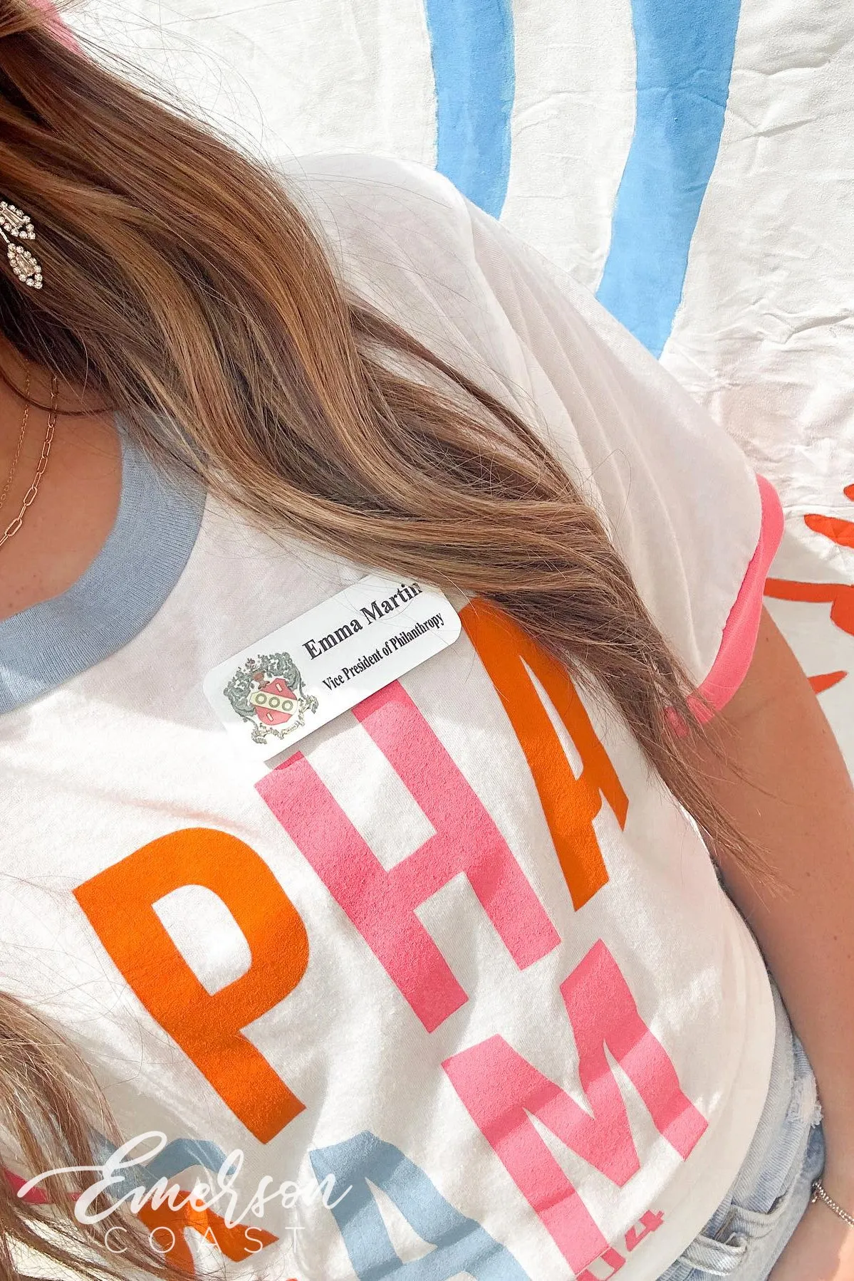 Alpha Gamma Delta Philanthropy Colorblock Ringer Tee