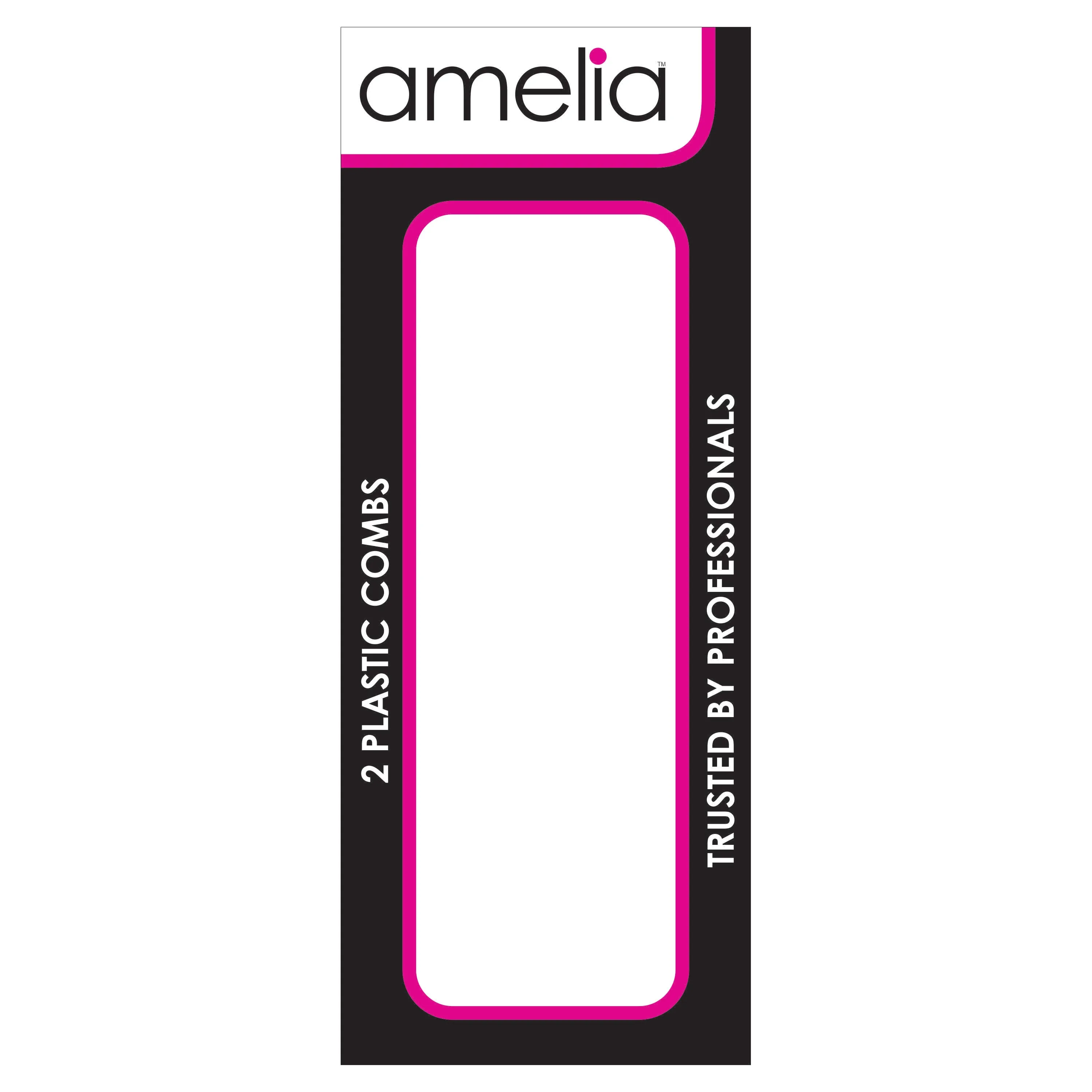 Amelia Beauty,6in Black Plastic Detangling Rake Comb, Professional Grade Comb,  Portable Salon Barber Shop Black Everyday Styling Rake Comb Hair Styling Tool, 6"x3.25", 2 Pack
