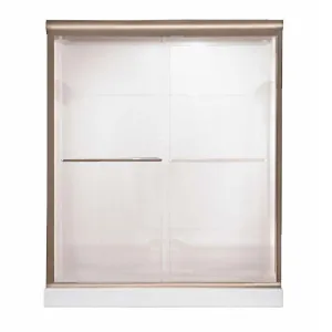 American Standard AM00390.434.006 Euro Frameless Bypass Shower Door in Brushed-Nickel Finish with Bistro Glass