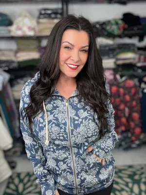 Ampersand Full Zip- Twilight Bloom