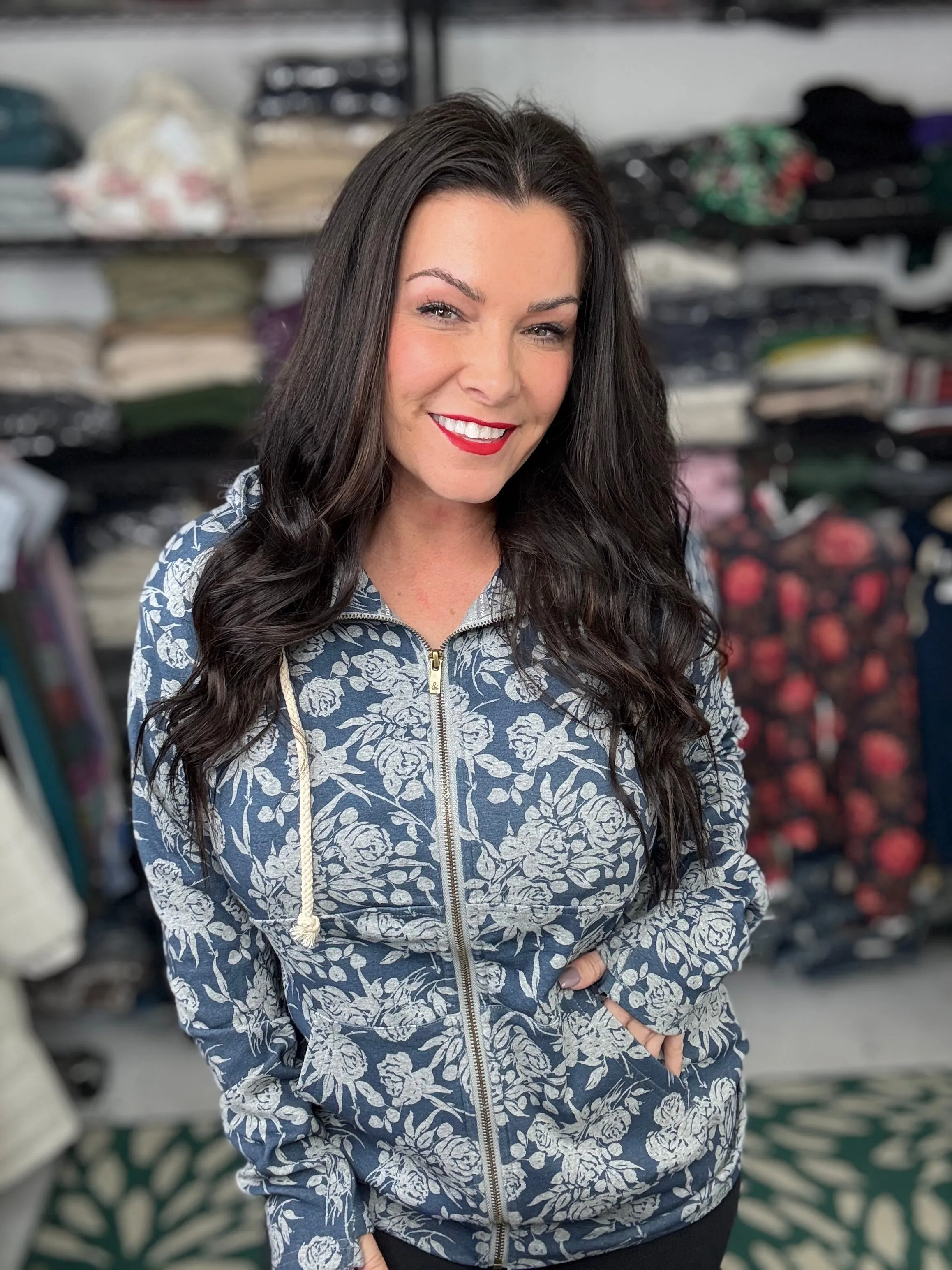 Ampersand Full Zip- Twilight Bloom