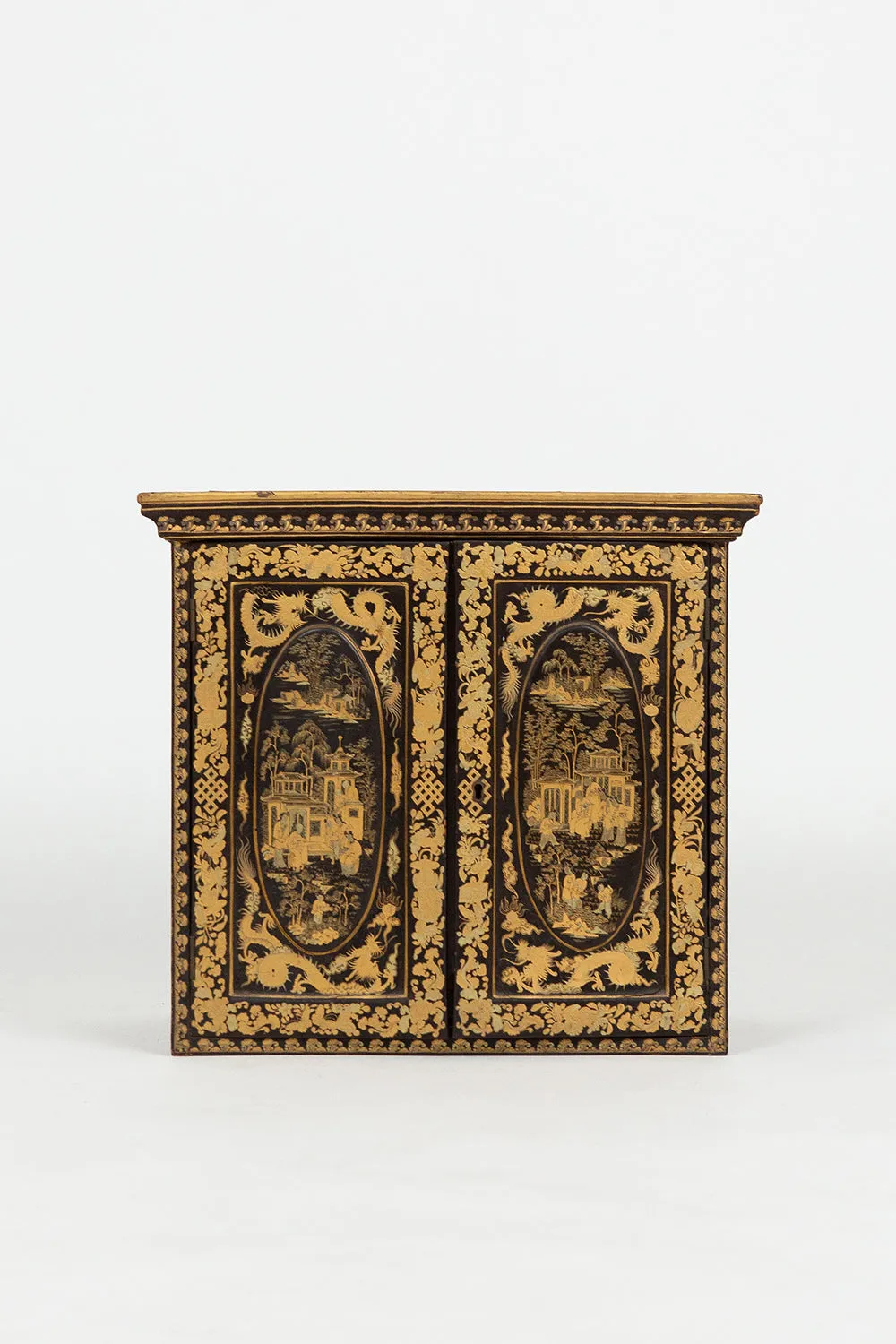 Antique Chinese Gilt Lacquered Jewelry Case