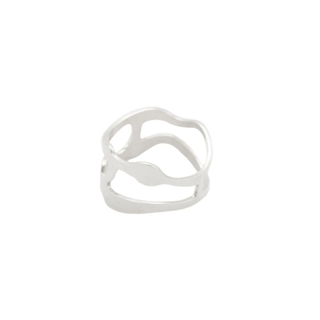 Arame Ring in Brushed Silver