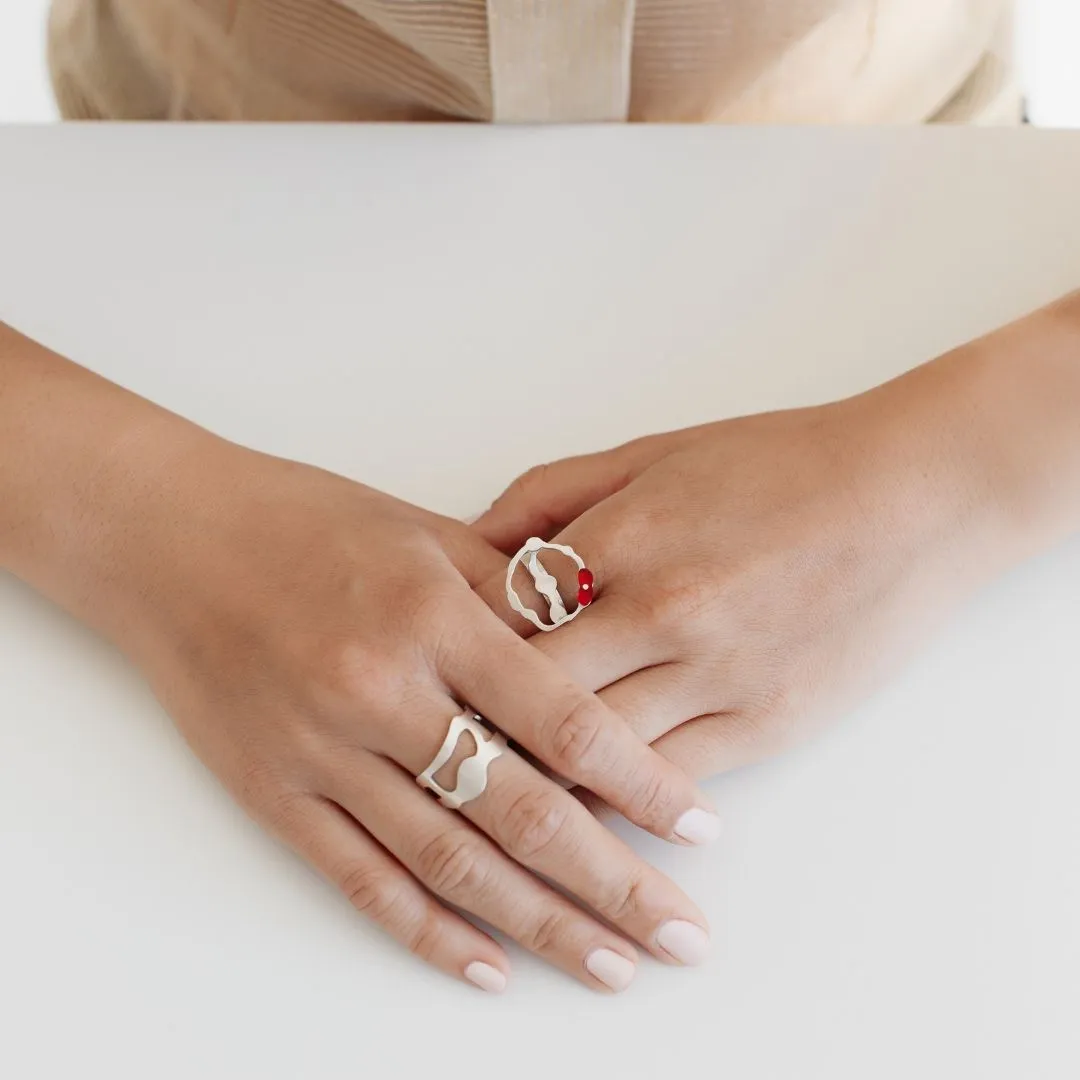 Arame Ring in Brushed Silver