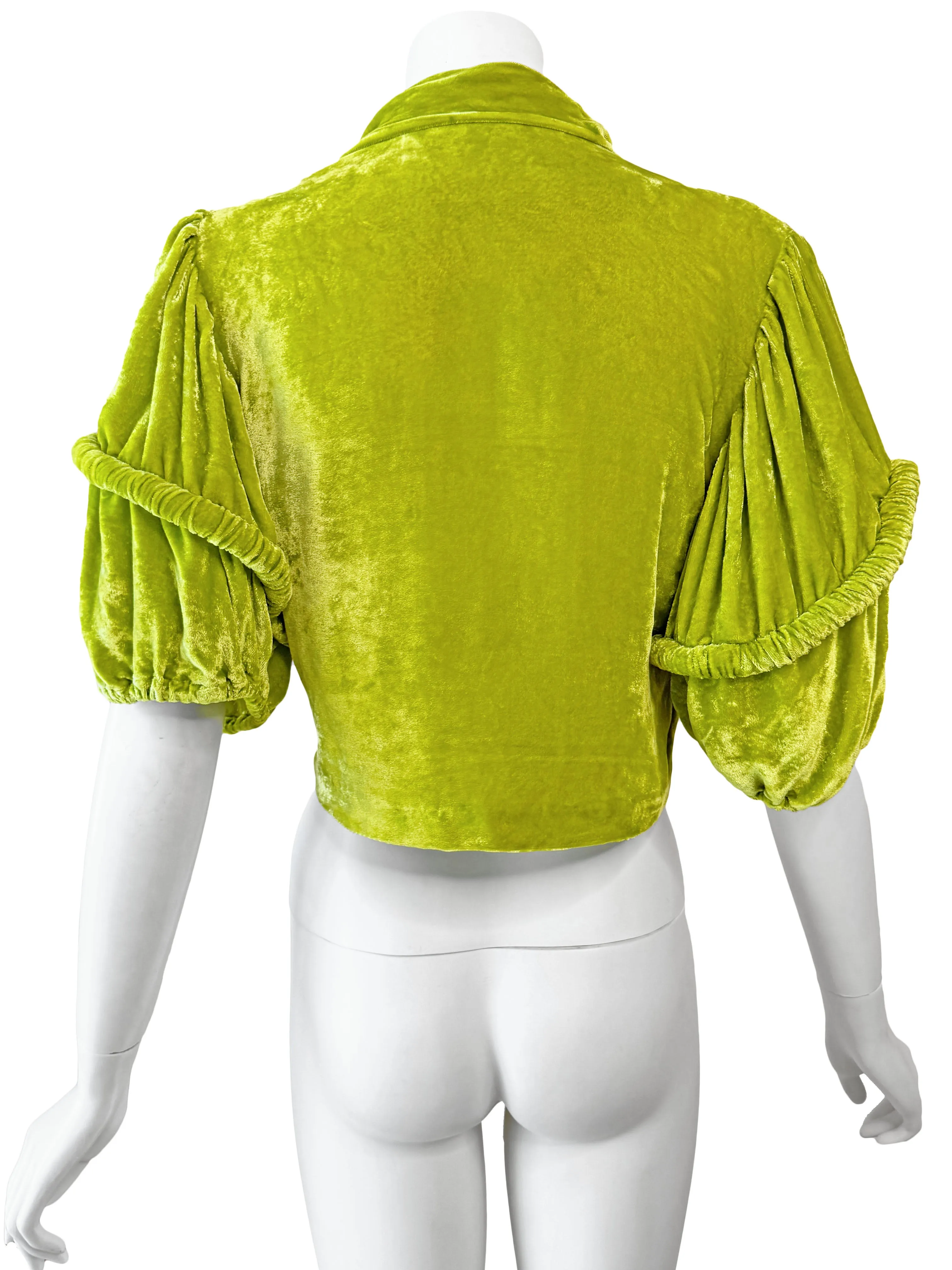 Art Deco 1930s Chartreuse Velvet Jacket