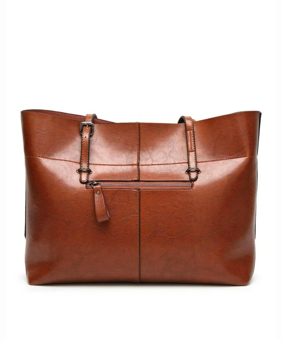 Artificial Leather Shoulder Bag With Fixed Shoulder Strap